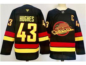 Vancouver Canucks #43 Quinn Hughes 2024 Black Jersey