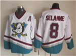 Anaheim Mighty Ducks #8 Teemu Selänne 1997 CCM Vintage White Jersey