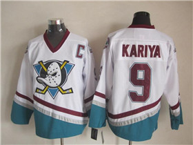 Anaheim Mighty Ducks #9 Paul Kariya 2003 CCM Vintage White Jersey