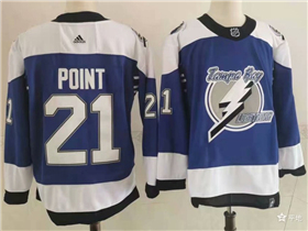 Tampa Bay Lightning #21 Brayden Point Blue 2020/21 Reverse Retro Jersey