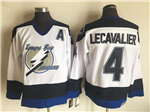 Tampa Bay Lightning #4 Vincent Lecavalier CCM Vintage White Jersey