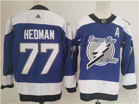 Tampa Bay Lightning #77 Victor Hedman Blue 2020/21 Reverse Retro Jersey