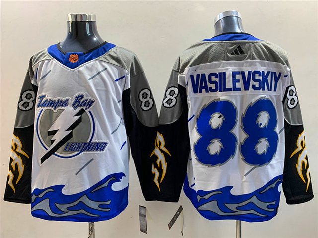 Tampa Bay Lightning #88 Andrei Vasilevskiy White Reverse Retro 2.0 ...