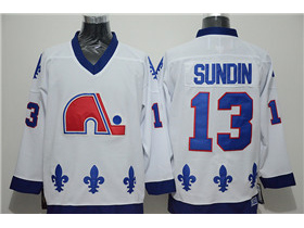 Quebec Nordiques #13 Mats Sundin CCM Vintage White Jersey