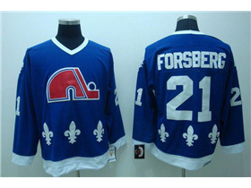 Quebec Nordiques #21 Peter Forsberg CCM Vintage Blue Jersey