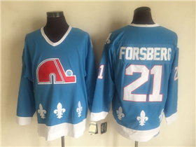 Quebec Nordiques #21 Peter Forsberg 1990's CCM Vintage Light Blue Jersey