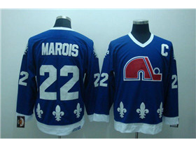 Quebec Nordiques #22 Mario Marois CCM Vintage Blue Jersey