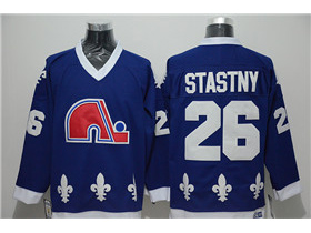 Quebec Nordiques #26 Peter Stastny CCM Vintage Blue Jersey