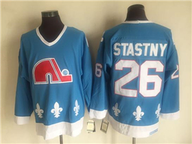 Quebec Nordiques #26 Peter Stastny 1990's CCM Vintage Light Blue Jersey