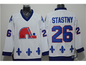 Quebec Nordiques #26 Peter Stastny CCM Vintage White Jersey