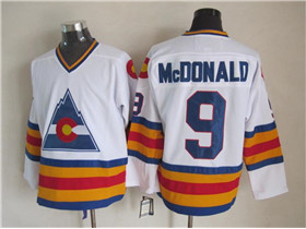 Colorado Rockies #9 Lanny McDonald 1980 CCM Vintage White Jersey