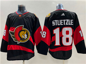 Ottawa Senators #18 Tim Stützle Black Reverse Retro 2.0 Jersey