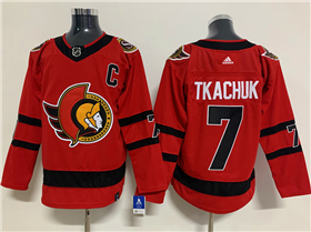 Ottawa Senators #7 Brady Tkachuk Red 2020/21 Reverse Retro Jersey