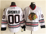 Chicago Blackhawks #00 Clark Griswold Christmas Vacation CCM Vintage White Jersey