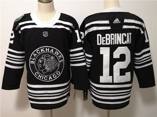 Chicago Blackhawks No12 Alex DeBrincat Black 2019 Winter Classic Stitched Jersey