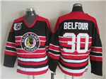 Chicago Blackhawks #30 Ed Belfour 1940's CCM Vintage Black Jersey