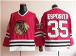 Chicago Blackhawks #35 Tony Esposito CCM Vintage Red Jersey