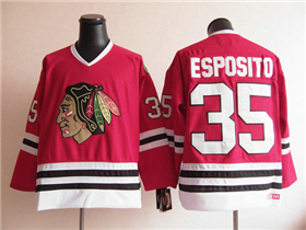 Chicago Blackhawks #35 Tony Esposito CCM Vintage Red Jersey