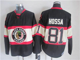 Chicago Blackhawks #81 Marian Hossa 1930's CCM Vintage Black Jersey