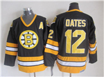 Boston Bruins #12 Adam Oates 1970's Vintage CCM Black Jersey