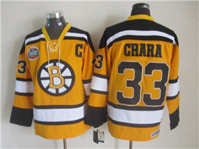 Boston Bruins #33 Zdeno Chara 2010 Winter Classic Vintage CCM Gold Jersey