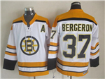 Boston Bruins #37 Patrice Bergeron Vintage CCM White Jersey