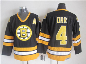 Boston Bruins #4 Bobby Orr 1970's Vintage CCM Black Jersey