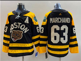 Boston Bruins #63 Brad Marchand Black 2023 Winter Classic Jersey