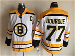 Boston Bruins #77 Ray Bourque Vintage CCM White Jersey