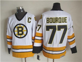 Boston Bruins #77 Ray Bourque 1970's Vintage CCM White Jersey