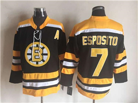 Boston Bruins #7 Phil Esposito Vintage CCM Black Jersey