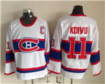 Montreal Canadiens #11 Saku Koivu 1946 CCM Vintage White Jersey