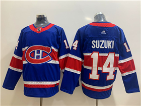 Montreal Canadiens #14 Nick Suzuki Royal Blue 2020/21 Reverse Retro Jersey