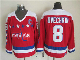 Washington Capitals #8 Alexander Ovechkin 1980's Vintage CCM Red Jersey