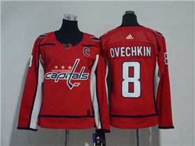 Washington Capitals #8 Alexander Ovechkin Women's Red Jersey