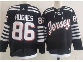 New Jersey Devils #86 Jack Hughes Alternate Black Jersey