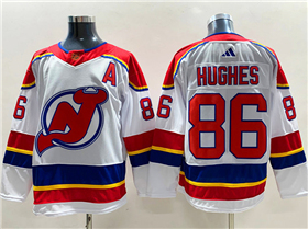 New Jersey Devils #86 Jack Hughes White Reverse Retro 2.0 Jersey