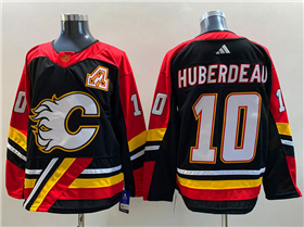 Calgary Flames #10 Jonathan Huberdeau Black Reverse Retro 2.0 Jersey