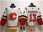 Calgary Flames #13 Johnny Gaudreau White Jersey