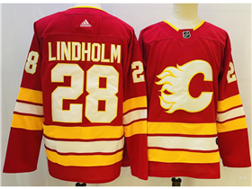 Calgary Flames #28 Elias Lindholm Alternate Red Jersey