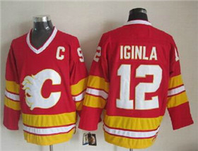 Calgary Flames #12 Jarome Iginla 1989 CCM Vintage Red Jersey