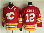 Calgary Flames #12 Jarome Iginla Youth 1989 CCM Vintage Red Jersey