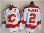 Calgary Flames #2 Al MacInnis 1989 CCM Vintage White Jersey