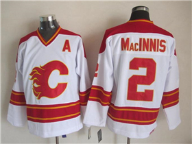 Calgary Flames #2 Al MacInnis 1989 CCM Vintage White Jersey