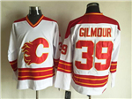 Calgary Flames #39 Doug Gilmour 1989 CCM Vintage White Jersey