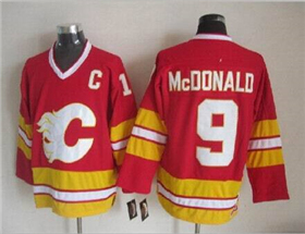 Calgary Flames #9 Lanny McDonald 1989 CCM Vintage Red Jersey