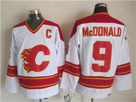 Calgary Flames #9 Lanny McDonald 1989 CCM Vintage White Jersey