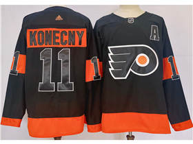 Philadelphia Flyers #11 Travis Konecny Black Alternate Jersey