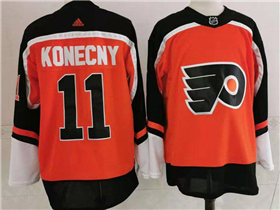 Philadelphia Flyers #11 Travis Konecny Orange 2020/21 Reverse Retro Jersey