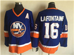 New York Islanders #16 Pat LaFontaine 1980's CCM Vintage Blue Jersey